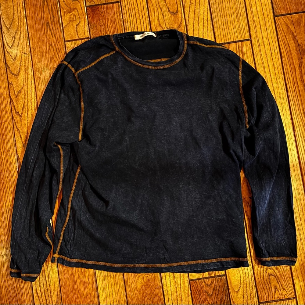 Lightweight, Cotton, Jake Agave, Blue Long Sleeve Shirt with Accents Stitching